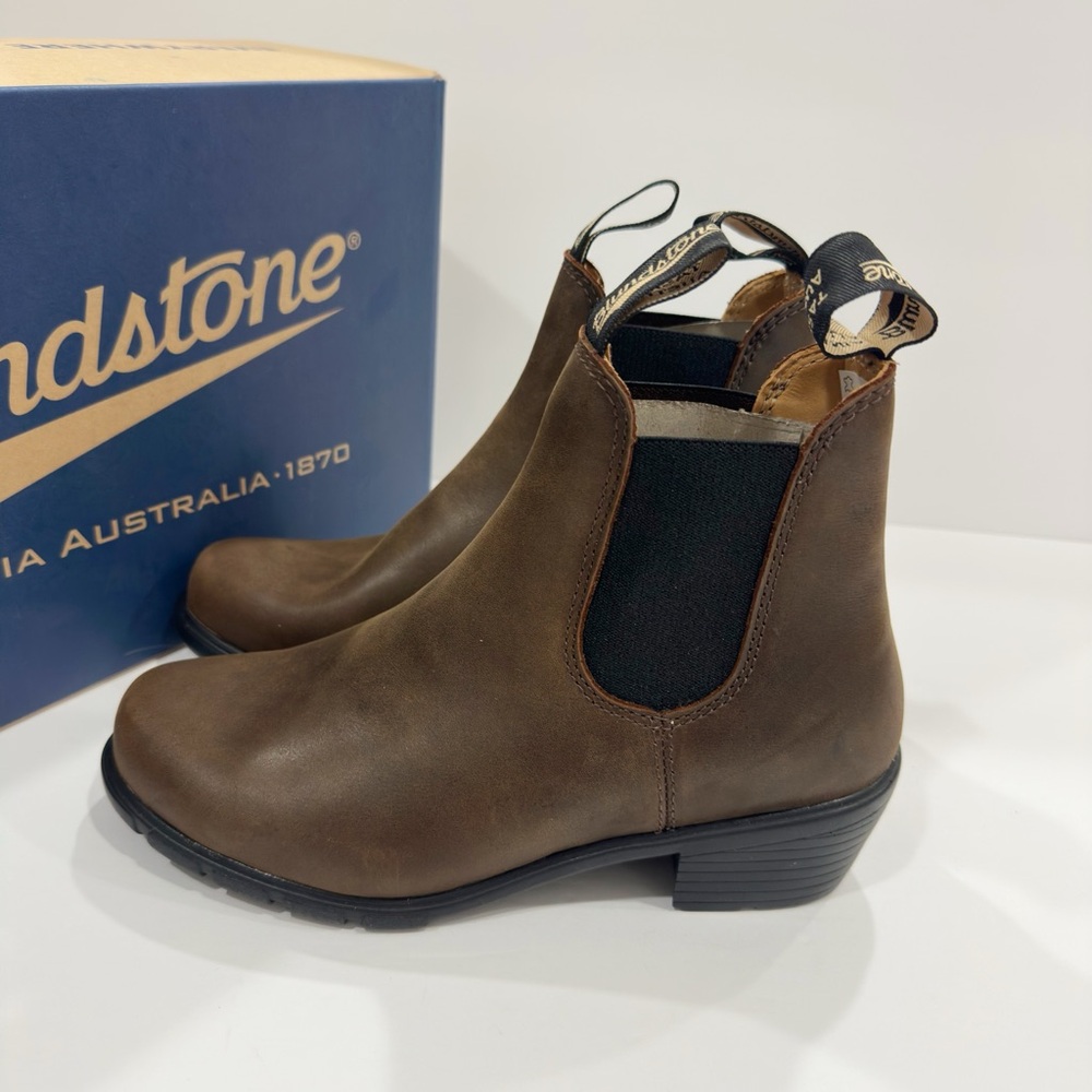 Blundstone 1673 Antique Brown Leather Heel Chelsea Ankle Women’s Boots - Picture 5 of 9
